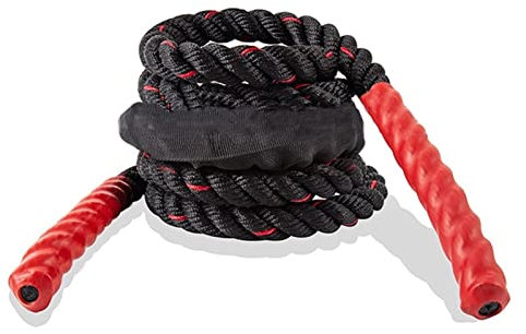 JOYTILLGU Springseil 25mm Fitness Schwerer Spring-Seil gewichtete Schlacht überspringen Seile Power Training verbessern Kraft Muskeln Fitnessgeräte Springseil Erwachsene(3m Red)