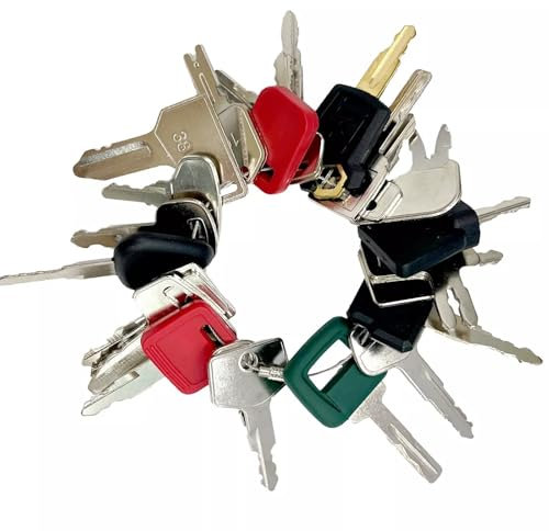 24 Pcs Ignition starter Key Set, Universal Ignition Switch Spare Keys for Agricultural and Excavator Machinery-Dump Truck-Digger-Tractor-Bulldozers-Excavator-Dozer