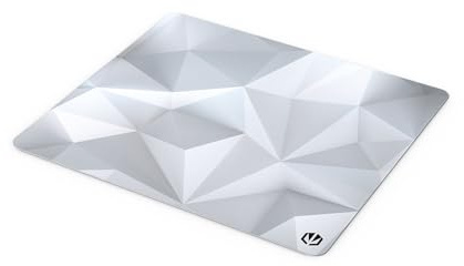 ENDORFY Crystal Onyx White L - Smooth mouse pad for high precision, edged edges, balanced glide, easy to wipe clean, non-slip rubber base, stylish design, white (450 × 400 × 3 mm)