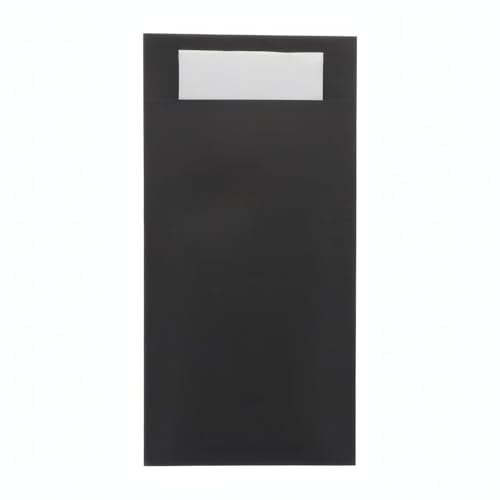 Europochette Royal Sized Black Cutlery Pouch White Soft 2ply Napkin (Pack 250)