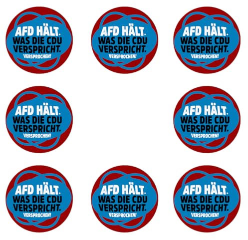 Sammys Shirt Store 24 Stück Aufkleber 4cm rund AFD hält was die CDU verspricht Sticker Sparpack gut haftend Aktiv Werden 4 cm