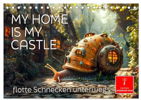 My home is my castle - flotte Schnecken unterwegs (Tischkalender 2026 DIN A5 quer), CALVENDO Monatskalender: Originelle Häuser mit ihren Bewohnern auf Tour (CALVENDO Tiere)