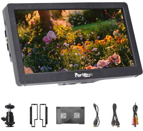 Portkeys HD7H Kamera Monitor 7-Zoll 1000 Nits Helligkeit, 4K HDMI Eingang Mattes Display mit Sonnenblende, für DSLR & Spiegellose Kamera