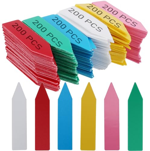MAKTSAM 1200 PCS Colored Plastic Plant Labels, 4 Inch Garden Plant Name Tags for Vegetables, Flowers, Seeds, Seedling