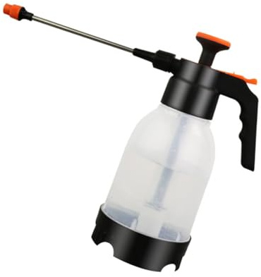 IWOWHERO Pulverizador Manual de Agua para Flores Botella Transparente con Diseño Presión Mango Alargado Naranja Accesorio Práctico para Jardinería Doméstica