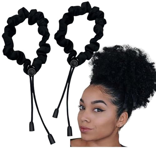 2 Stück Scrunchies für das Haar Haargummi Damen Verstellbare Haargummis für Dickes Haar, Dreadlock Haarbänder, Rutschfestes Design