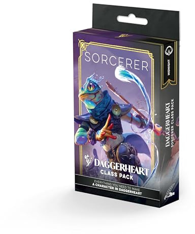 Darrington Press | Daggerheart Class Pack: Sorcerer | RPG-Class-Pack, 76-Karten-Set, Sorcerer Level 1-10, Arcana Und Midnight Domänen, Unterklassen Und Charakterwerkzeuge | 1+ Spieler