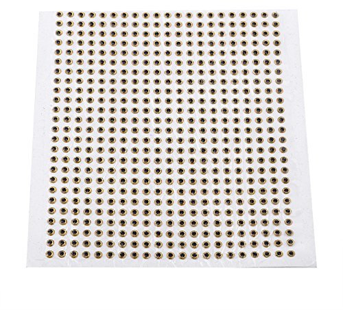 500Pcs 3D Occhi Adesivo Pesca Esca,Occhi Adesivi per Pesca 3D Occhi Impermeabili Adesivi 3D Pesce per Mosche/Pesca/Artigianato/Maschere (Colore : Oro, dimensione : 4mm)