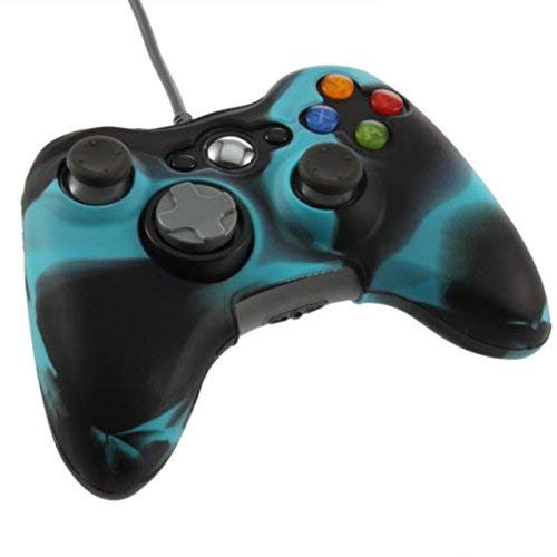 OSTENT Camouflage weichen Silikon Skin Case Cover Tasche kompatibel für Microsoft Xbox 360 Controller - Farbe blau