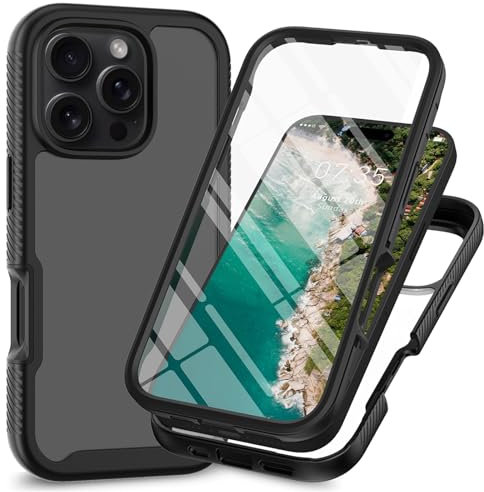 betterfon Hülle für iPhone 16 Pro Max Handy Tasche Handyhülle 360 Grad mit Displayschutz