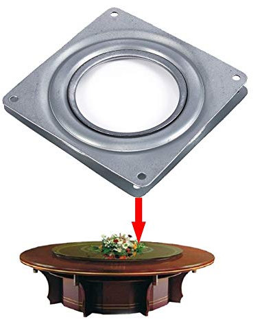 4 Drehlager drehbeschlag, Grad Drehteller kugelgelagert, Quadratisch Drehbar Platte Serviceplatte, Rostfrei Korrosionsbeständig Drehbeschlag Drehlager Ersatz für TV Rack
