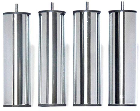 Pieds DE LIT Acier Chrome Hauteur 250 mm (4 PIÈCES)