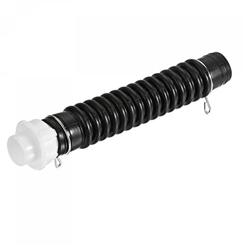 sourcing map Flexible Drain Hose, 32mm OD 255mm Length Kitchen Bathroom Sink Extension Pipe Black