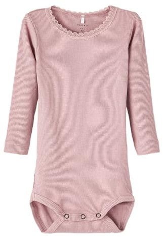 NAME IT Baby-Mädchen NBFKAB LS Body NOOS Langarmbody 13198038,Deauville Mauve/Detail:Melange,62