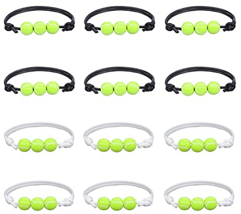 Baseball-Armband, 12 inspirierende Sprots-Armbänder, Basketball-Tennis-Sprots-Ballperlen-Armband mit verstellbarem geflochtenem Seil, Ballarmband-Teambevorzugungen für Sportler