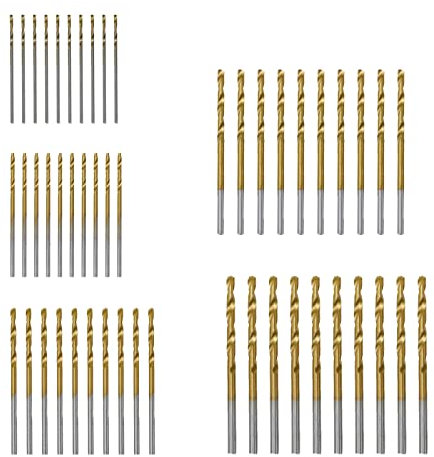 Tsnamay 50Pcs/Set High Speed Steel HSS Titanium Coated Twist Bits 1mm 1.5mm 2mm 2.5mm 3mm Cutting Carpenter Wood Metal