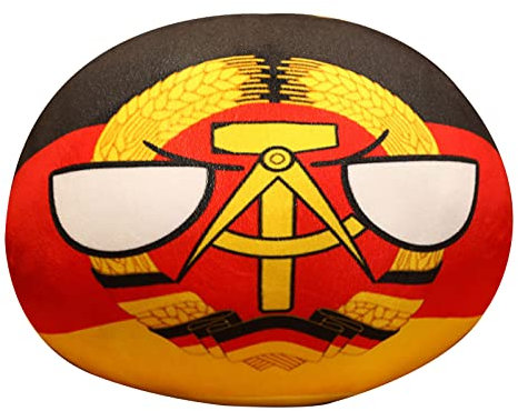 30CM Country Ball Toy, Plush Pendant, Pillow Dolls, Plush Gift for The World CUP for Kid Adult (East Germany)