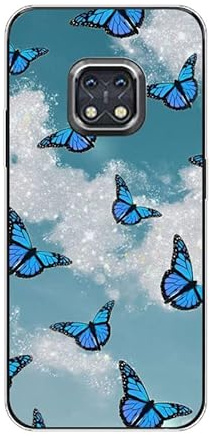 KARTXITAI Hülle Kompatibel mit Nokia XR20, Stoßfeste Schutzhülle mit Weiche Silikon Bumper Case Handyhülle Anti-Kratzt Transparent Rückseite - Blauer Schmetterling