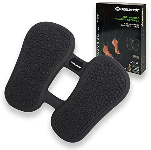 Schildkröt Balance Stepper, trainiert Stabilität, Trittsicherheit und Gleichgewicht, mit Noppen, aufblasbar, inklusive Luftpumpe, in Farbkarton, 960232, Schwarz