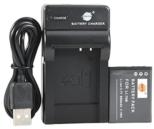 DSTE LI-70B Li-Ion Battery and Micro USB Charger Compatible for Olympus D-700 D-705 D-710 D-715 D-745 FE-5040 VG-110 VG-120 VG-130 VG-140 VG-145 VG-150 VG-160 X-940 X-990 Camera