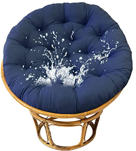 Eiförmiges Stuhlkissen mit Hängematte, gepolstertes Papasan-Stuhlkissen, Outdoor-Rattan-Schaukelstuhlkissen aus cremeweißem Stoff, gepolstertes, rundes Kissen, bequem (B 100