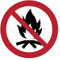 Autocollant Signalétique plastifié rond sticker résistant à l’eau NF ISO7010 - Adhésif laminé résistant aux UV - Feux de Camp Interdits - Diamètre 20 cm
