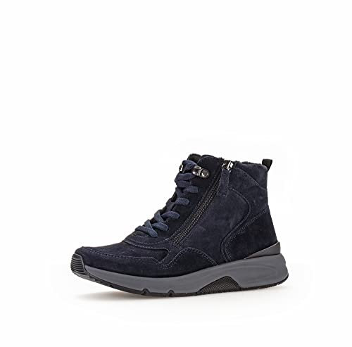 Gabor Damen Schnürstiefeletten, Frauen Schnürboots,Wechselfußbett,Kurzstiefel,uebergangsschuhe,Ocean (Flausch),40.5 EU / 7 UK