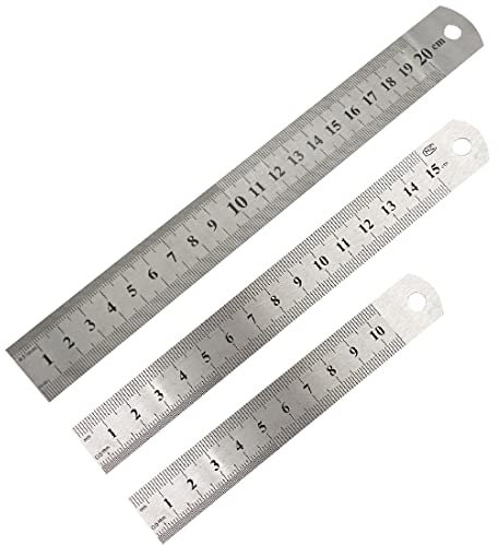 SULIUDAJI Edelstahl Lineale 10cm, 15cm, 20cm - Metall - Minimalist - Präzisionsherrscher für Engineering, Lehre und Büro