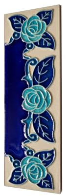 15 x 4,8 cm 15 x 4,8 cm italienische handbemalte Keramik-Zahlen-Adress-Fliesen (ein einzelnes Endstück)