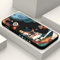LEECG für iphone 11 Hülle Seite kreatives Design Drucke Schlanke Weiche Schützende Handyhülle iphone 11 6,1 Zoll-Astronaut Schwarz