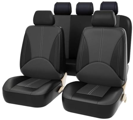 SOUTES Auto Sitzbezüge Sets für KIA Sportage 2019-2023, PU Leder Autositzbezüge Schonbezüge Vordersitze Rückbank Sitzschoner Innenraum Zubehör,B/Black Grey