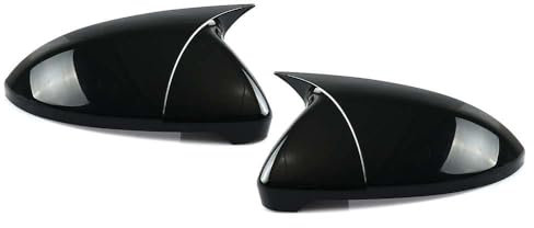 ROBUST 2x Spiegelkappen Spiegelabdeckung Schwarz Glänzend für Volkswagen Golf Mk7 2012-2019