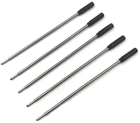 PLGEBR Schwarze Tintenfüllung, austauschbare Kugelschreiber, Kugelschreiberfüllungen, mittlere Spitze Metallfüllung, Tintenfüllung mit 1,0 mm feiner Spitze