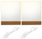 luolety LED-Lichter, 2 Stück, 15 cm, rechteckig, aus Holz, beleuchtet, USB-LED-Lichtsockel, Ständer, Schreibtisch-Display-Basis mit 2 transparenten Acrylplatten (warmes Licht)