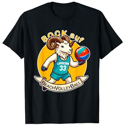 Bock auf Beachvolleyball, Steinbock mit Beachball, T-Shirt
