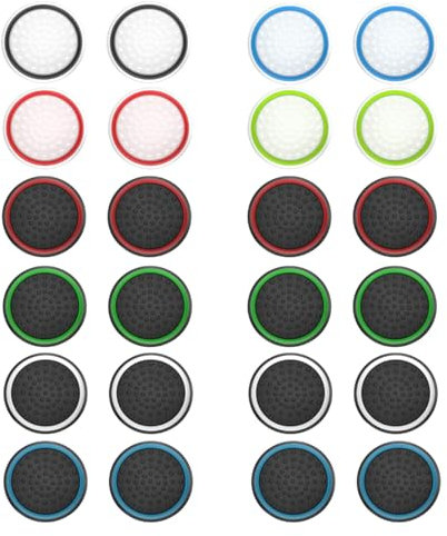 Pack de 24 Grips para Joystick Compatible con Consolas Playstation, Xbox y Steam Deck - Funda Protector para los Joystick del Mando - 24 Unidades Modelos