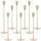 Dazhtu 9 SetKerzenständer,Gold Metall Kerzenhalter, Vintage Kerzen Ständer für Kerzenständer Dekorationen für Valentinstag Weihnachten Hochzeit Esszimmer,Premium Stabkerze Hoch Kerze Stand 33/28/24cm