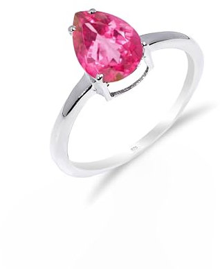 HIMALYA QUARTZ Bague en argent pour femme et homme avec pierre naturelle en topaze rose, bague de fiançailles, mariage, R-007-24-3.5Silver