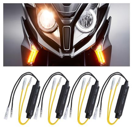 JNNJ 4 Stück Motorrad Blinkeranzeige Widerstände Kabel, 12v LED Blinker Widerstand, LED-Leistungswiderstand Lastwiderstand, Lastwiderstand Taschenlampe Blinker, Motorrad Widerstand LED Blinker