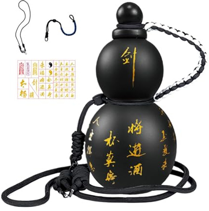 Generico Bottiglia d'acqua zucca 900 ml, bottiglia d'acqua trasparente stile zucca, bottiglia di zucca cinese retrò borraccia, accattivante bottiglia di zucca per fan dei giochi