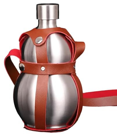 Stainless Steel Gourd Water Bottle - 1500ml Outdoor Bottle with Carrying Strap - Portable Water Flask for Outdoor, Boating, Travel, Gym