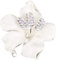 Broche Broche Fleurs Broche avec Cristal Créé pour Femmes, Mariée Blanc Cristal Artificiel Corsage Broche Blanche Fleur Broche