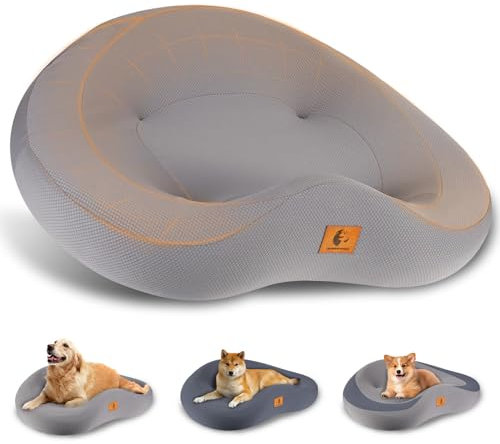 ESCRODOI Orthopädische Hundebetten für große/mittelgroße Hunde, 22,9 cm dick, aus reinem Memory-Schaum, mit abnehmbarem, waschbarem Bezug, wasserdichte Couch, Haustierbett, 60D hohe Dichte, kaufest,