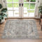 GENIMO Teppich Boho Fußmatte 60x90cm Waschbar Schlafzimmer Teppich No-Slip Teppiche für Eingang Bad, Grau