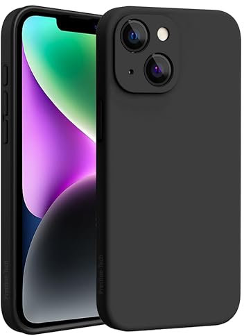 Pristine-Tech Liquid Silicone Case Compatible with iPhone 14 Plus Case (6.7), Premium Silicone, Full Protection - Shockproof Phone Cover, Anti-Scratch Soft-Black