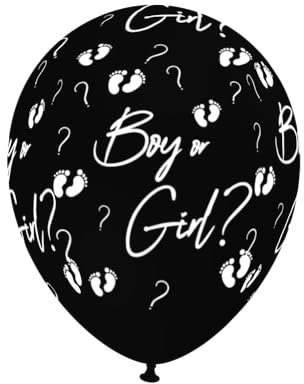 Riesenballons Boy or Girl Fragezeichen Gender Reveal Babyparty Babyshower, ca. 40 cm Durchmesser, 5 St.