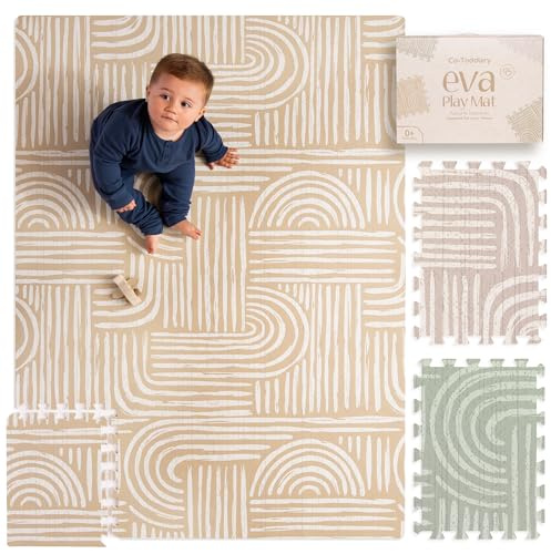 Puzzlematte Baby – Premium Krabbelmatte Baby aus EVA Schaum, Kinderteppich im zeitlosen Design, rutschfest & leicht zu reinigen, sichere Spielmatte Baby & Kleinkinder | Co-Toddlery