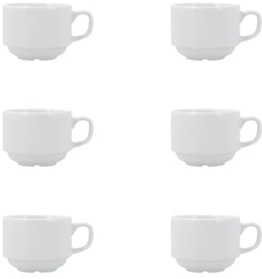 Bidasoa Set de 6 Taza 9Cl Bidaso Serenity Hydrozero de Porcelana 9cl | Blanco, Porcelana, forma con asa, acabado brillo, 9cl