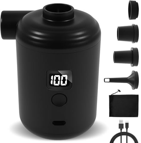 Electric Air Pump for Inflatables, 3600mAh Rechargeable Battery Air Pump with Fast Inflating/Deflating, Portable Mini Vacuum Pumps with 4 Airs Nozzles for Paddling Pool, Airbed, Mattress,Swimming