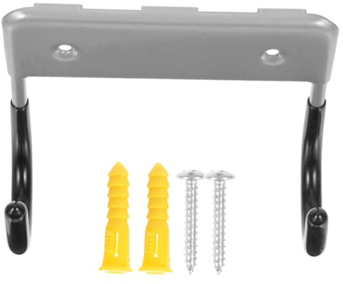 Toyvian Ironing Board Hanger Wall Mount with Thickened Double Hooks for Laundry Storage Easy Installation Holder for Irons and Boards Over Door Utility Organizer Gray Rack